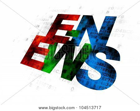 News concept: E-news on Digital background