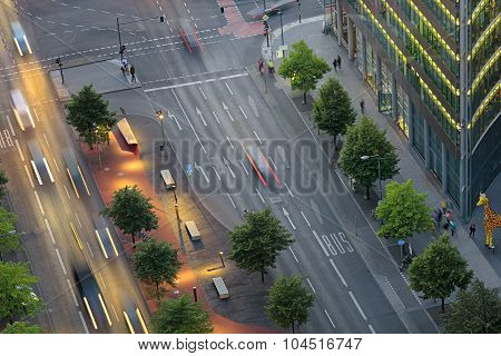 Berlin, Germany, Potsdamer platz from above