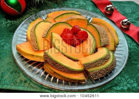 Placa de melón de la Navidad