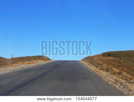 Mountain Highway And Landscape. North Caucasus Travel.