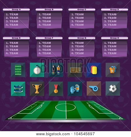 Soccer Scoreboard Groups And Teams And Icons