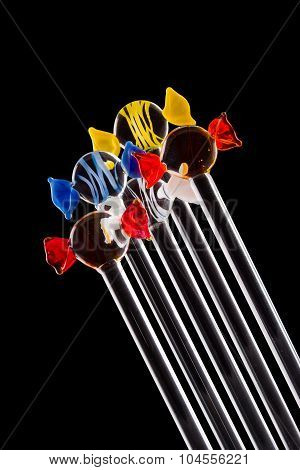 Set of glass stirrers