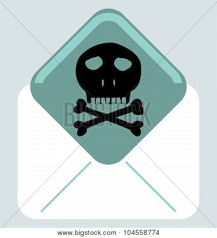 Envelope With Skull And Crossbones Symbol, Mark Of The Danger Warning