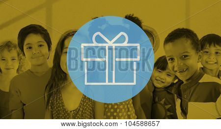 Pressent Gift Wrapped Ornament Package Celebrate Concept