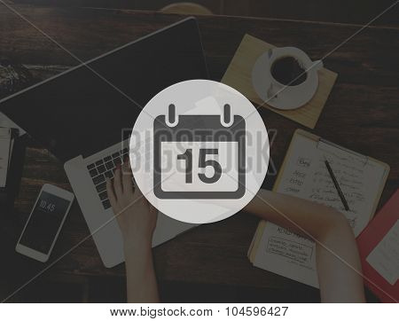 Fifteenth Appointment Memo Schedule Calendar Plan Concept