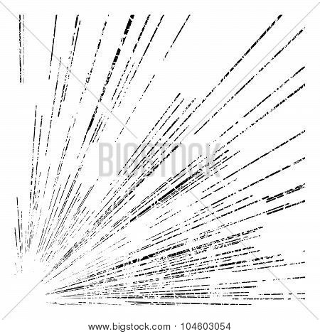 Illustration Vector Abstract Speed Motion Black Lines From The Corner Of The Picture, Grunge Stamp S