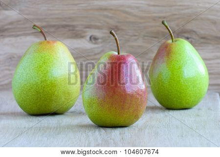 Delicious Pears On Wooden Table