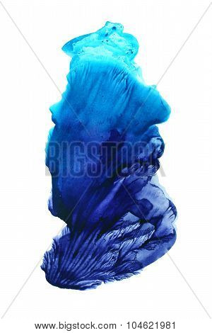 Abstract blue watercolor background. Monotype effect.