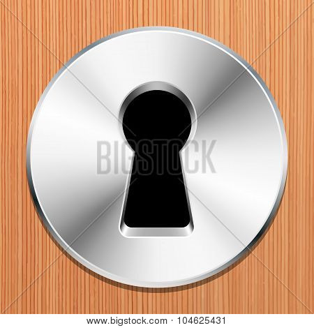 Keyhole In A Wooden Door