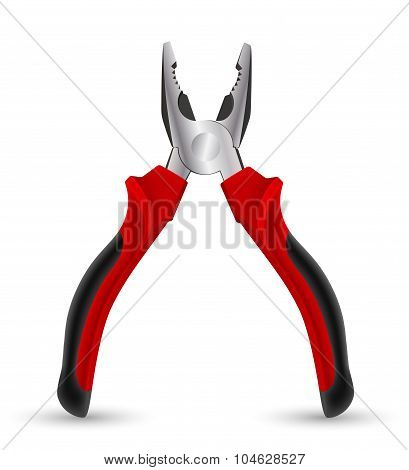 Vector Pliers On White Background. Professional Tool