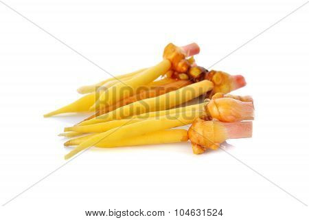 Whole Rhizome, Finger Root On White Background