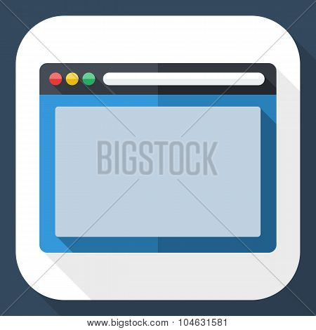 Program Window Icon With Long Shadow