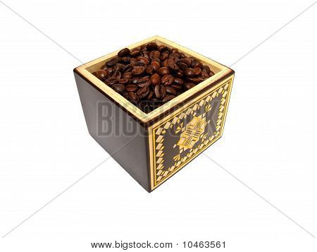 altmodische Box mit Kaffee