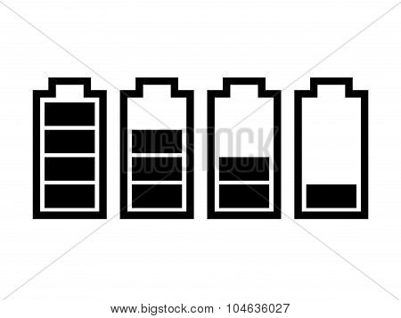Set of battery charge level indicators