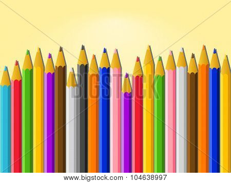 Colorful pencils vector background