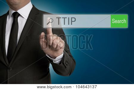 Ttip Internet Browser Is Operated By Businessman Concept