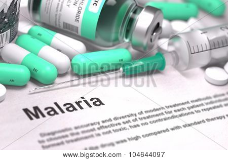 Diagnosis - Malaria. Medical Concept with Blurred Background.
