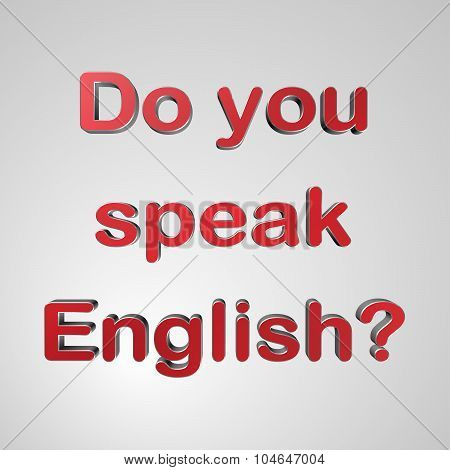 3D Text Do You Speak English