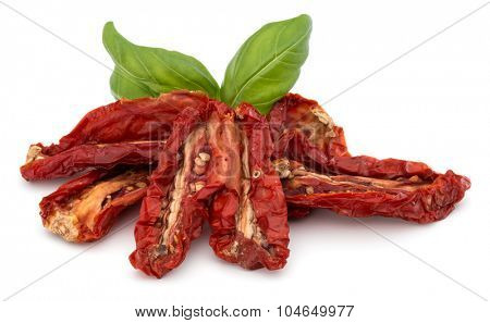 Dried tomatoes isolated on white background cutout