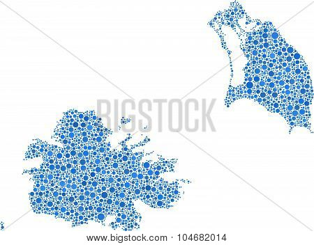 Isolated map of Antigua and Barbuda