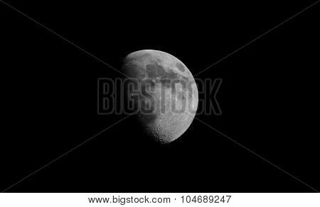 Black And White Gibbous Moon