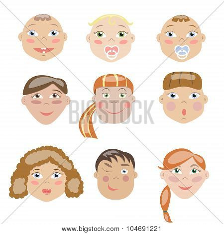 The Set Of Children Of Different Ages