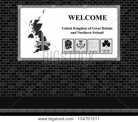 Welcome UK advertising board