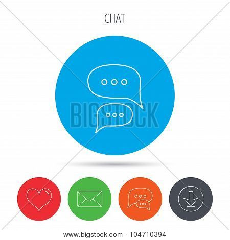 Chat icon. Comment message sign.