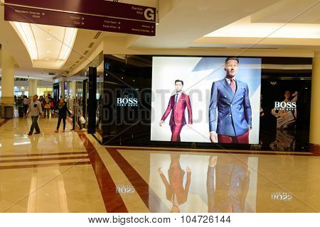 KUALA LUMPUR, MALAYSIA - APRIL 23, 2014: Suria KLCC shopping mall in Petronas Twin Towers. Suria KLCC is one of the largest shopping malls in Malaysia