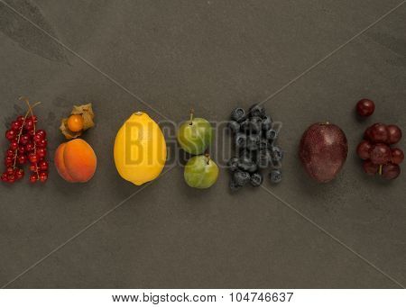 Colourful Fruit On Slate