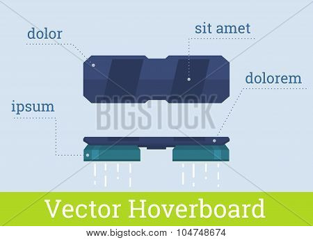 Vector hover board infographic flat illustration