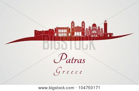 Patras Skyline In Red