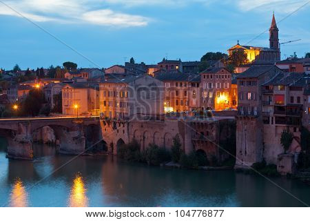 View Of The Albi, France At Night