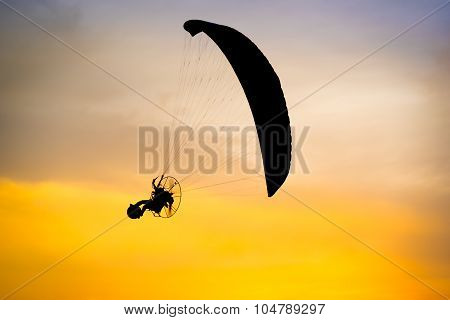 Paramotor Flying Silhouette