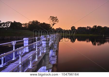 Bridge by Lower Peirce Reservoir by night
