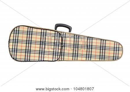 Violin case isolated on white background .