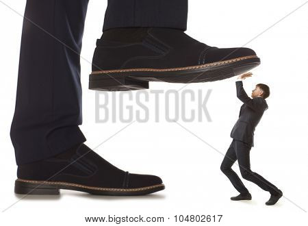 Business conflict, isolated on white background