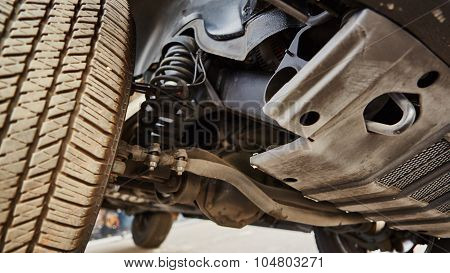 View from the bottom of a car