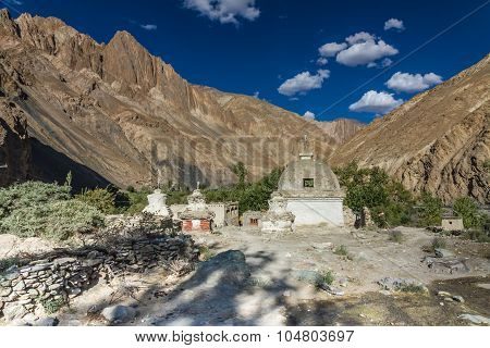 Stone Stupa In Himalayas-markha Trek,ladakh,india