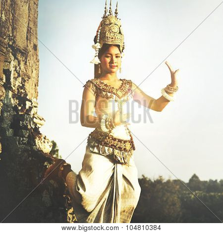 Aspara Dancer Angkor Wat Traditional Woman Concept