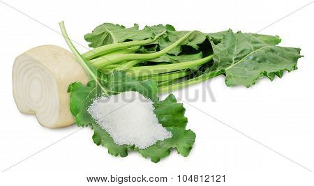 Fresh sugar beet with leaves.