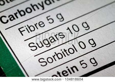 Shallow Depth Of Field Image Of Nutrition Facts
