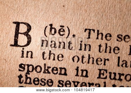 Close-up Of A B, The 2Nd Letter Of The Latin Alphabet