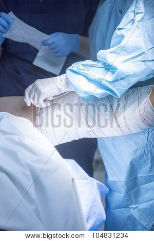 Traumatology Orthopedic Surgery Knee Bandaging