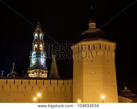 Panorama Of The Bell Tower, The Onion Tower And Monastery Wall Of The Holy Trinity-st. Sergius Lavra