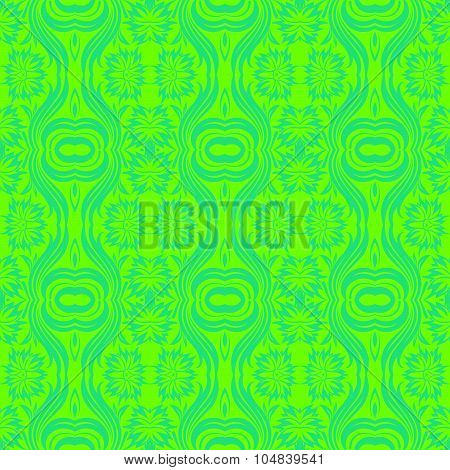Floral Seamless Vector Pattern Orient Abstract Background