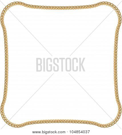 Golden Chain Isolated on White Background