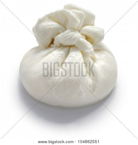 burrata, fresh italian cheese made from mozzarella and cream.
