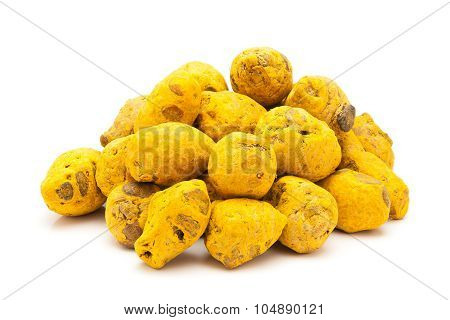Pile of Organic Round Turmeric.