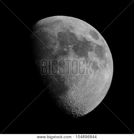 Black And White Gibbous Moon